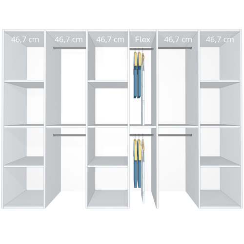 Inventar fra bredde 260 cm til 280 cm - Kitchn - Model A